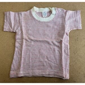 All Cotton T-Shirt White Red Size 2 Short Sleeve Snaps Baby Toddler Top